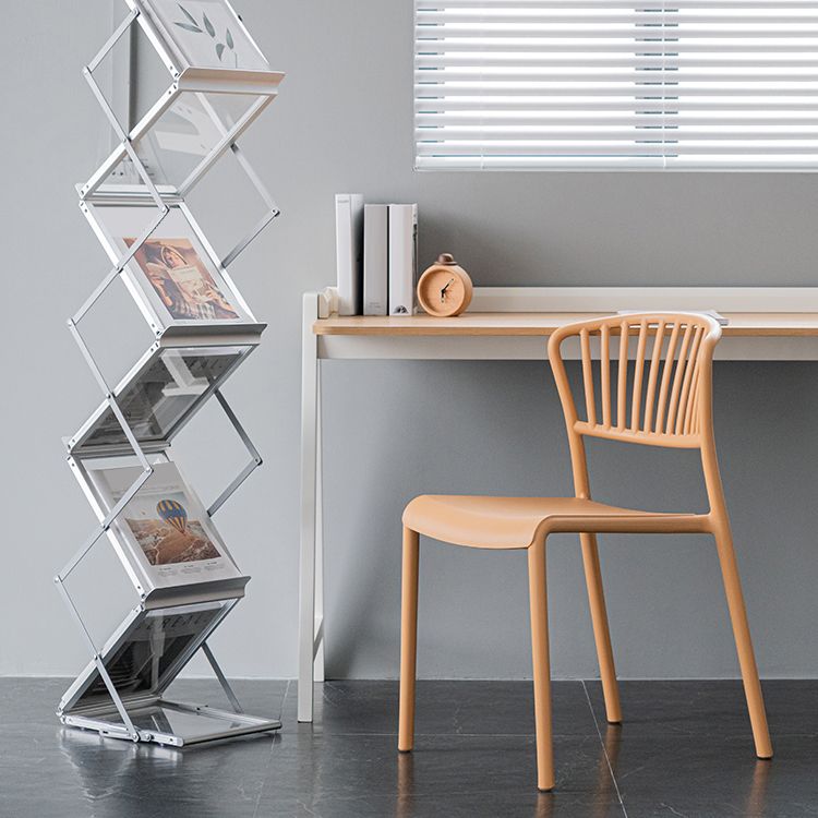 Chaise de salle à manger en plastique de Style nordique, chaise latérale à dossier à lattes pour usage domestique