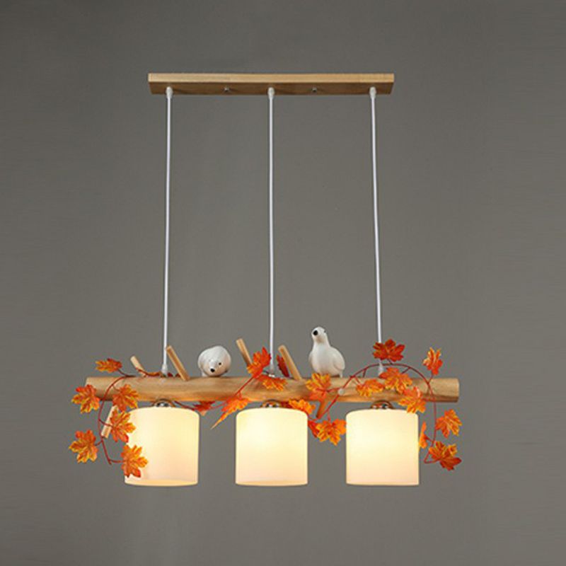 Lait en verre à lait cylindrique lampe de la lampe de la lampe de style country