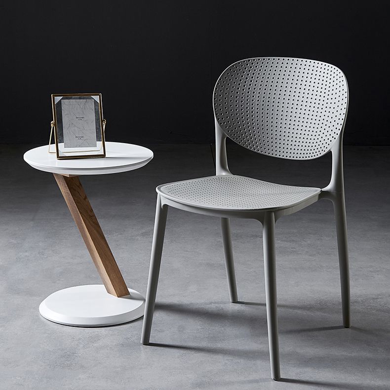Modern Plastic Open Back Side Chair 32"H Acrylic Dining Chair for Restaurant Bedroom