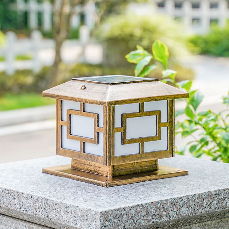 Contemporary LED Pillar Lighting Fixture Household Solar Light for Garden