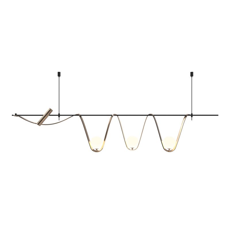 Modern Style Wave Shape Island Pendants Metal Pendant Lights for Dining Room