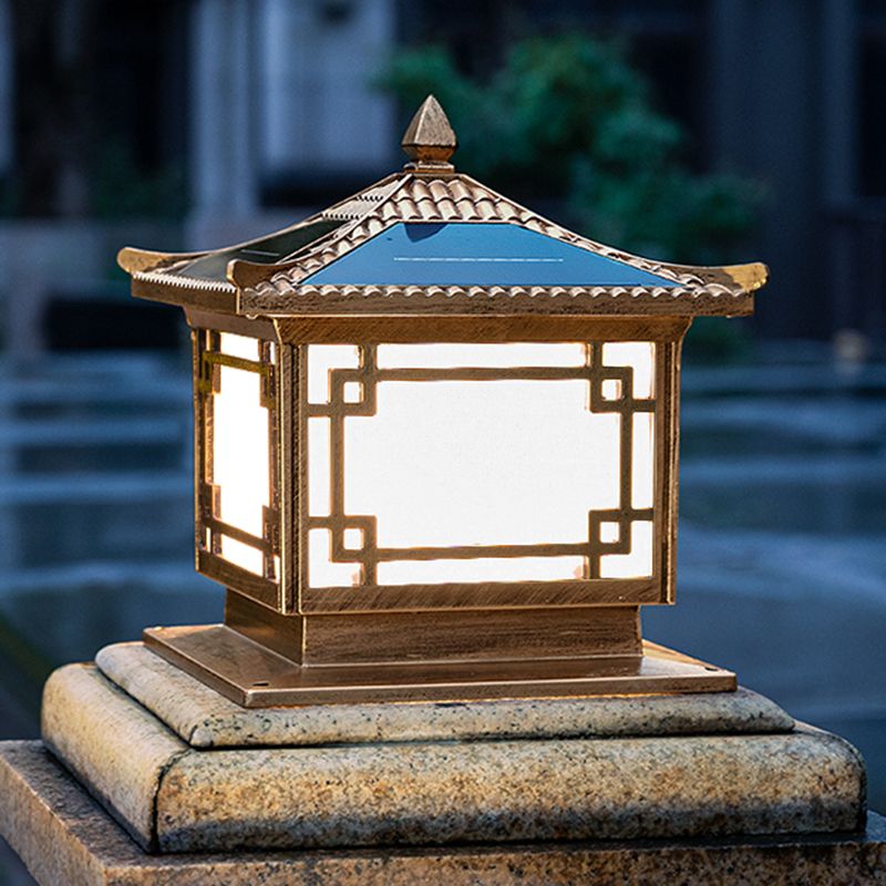 Modern Pillar Lamp Minimalist LED Solar Lighting Fixture for Garden