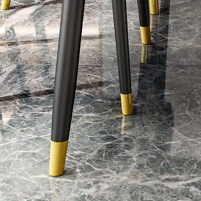 Nordic Dining Furniture Set 1/2/5/7 Pieces Rectangle Sintered Stone Table Armless Chairs