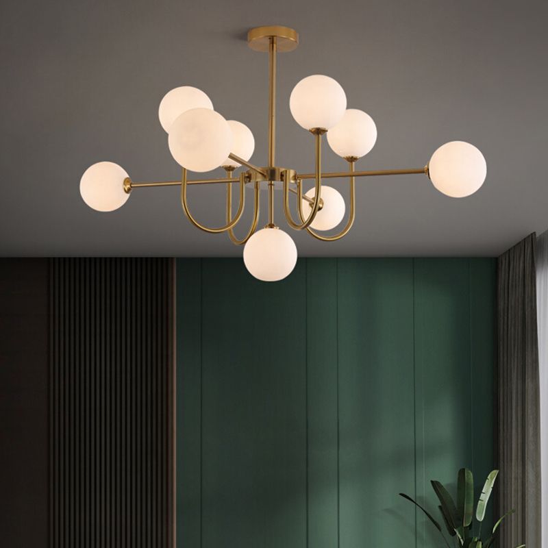 Contemporary Chandelier Glass Shade Pendant Lighting Fixtures for Dining Room