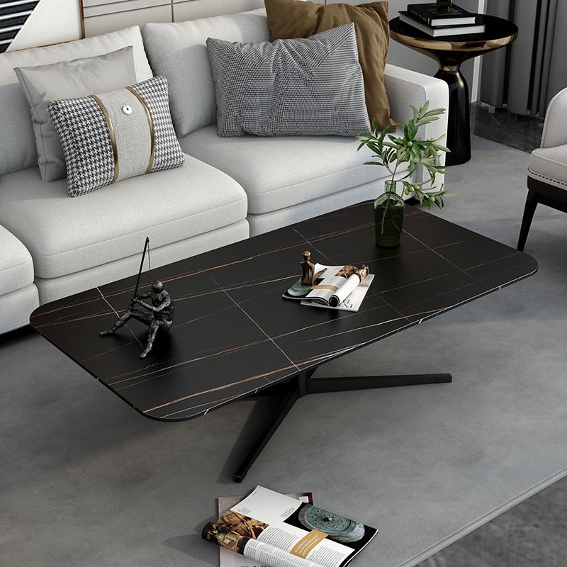 Abstract Coffee Table Rectangle Slate/Marble Top Coffee Cocktail Table