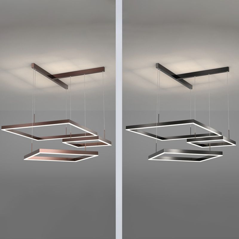 Luz de lámpara LED de estilo moderno de lámpara de lámpara de aluminio múltiples niveles de suspensión Luz