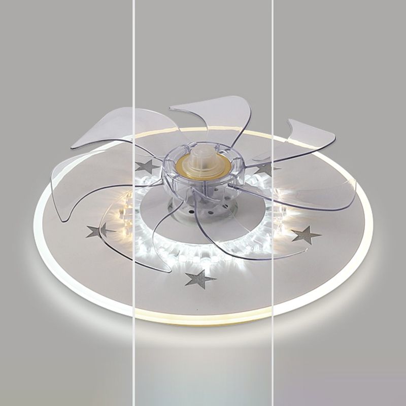 Weiße Stern Deckenlüftel Lampe Nordic LED Metal Semi Flush Mount Light für Schlafzimmer