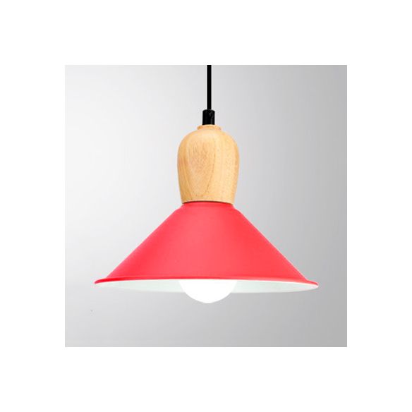 Kindergarten Pyramid Ceiling Pendant Light Aluminum 1 Light Bright-Colored Hanging Lamp