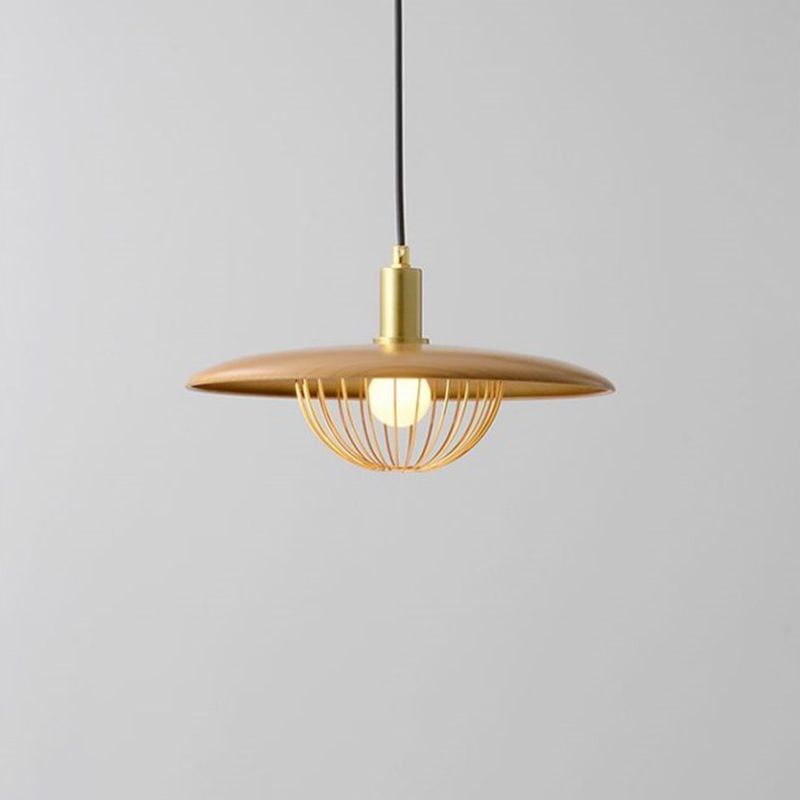 Minimalistischer Innenheimer hell, flacher Schatten mit Käfigmetall 1-Licht-Anhängerbeleuchtung