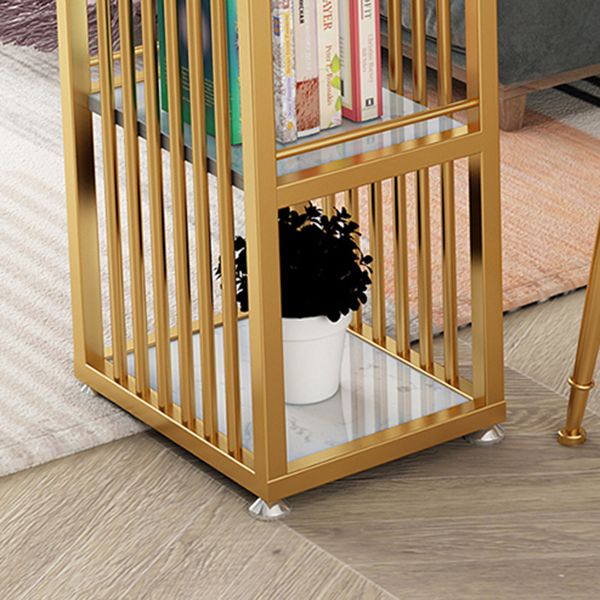 Glam Style Stone Bar Table Double pedestal Bar Dining Table for Living Room