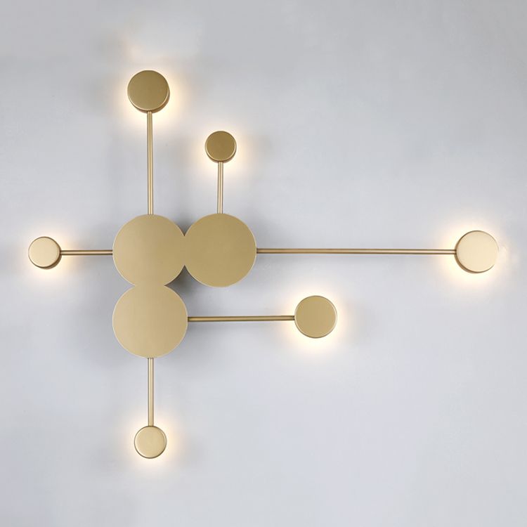 Forma de geometría luces de pared de metal estilo moderno 6 lámparas de montaje de pared ligera