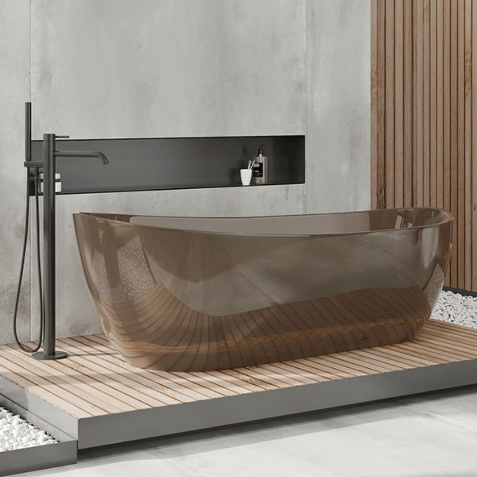 Soaking Stand Alone Bathtub Oval Antique Finish Modern Bath Tub