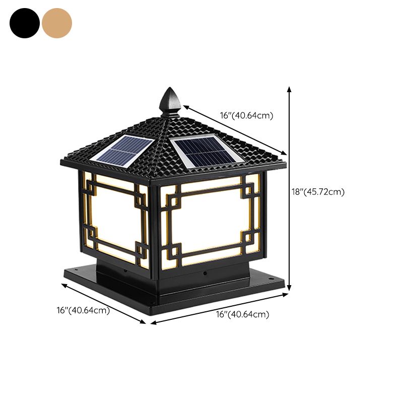 Modern LED Pillar Lighting Fixture Minimalist Solar Light for Garden
