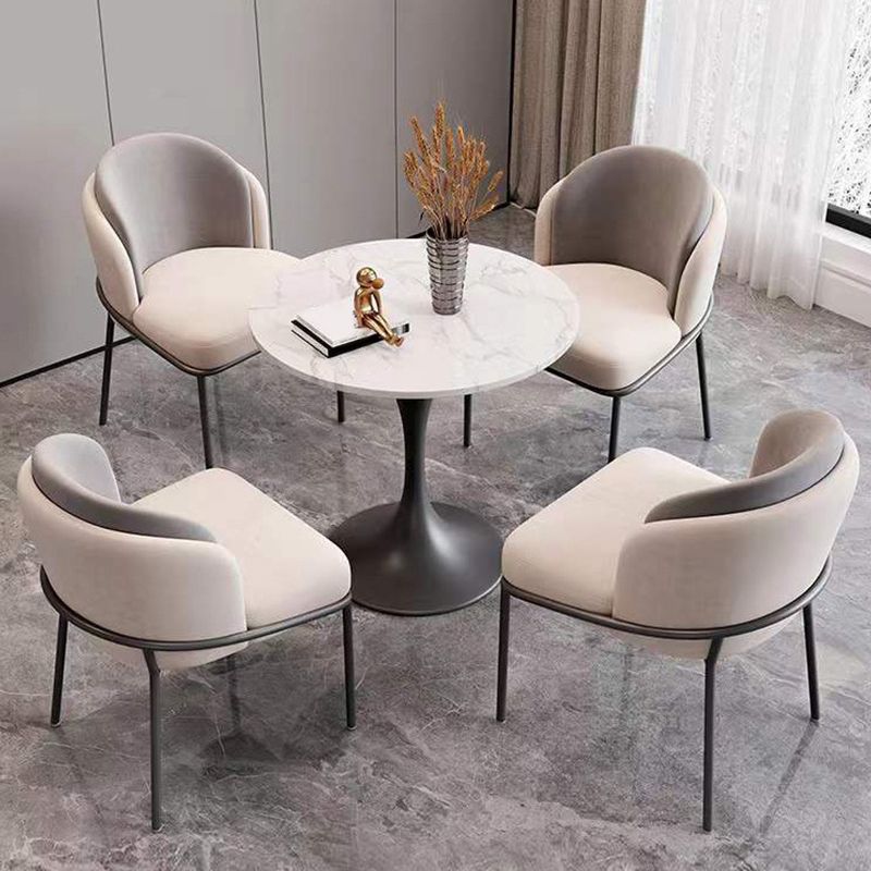 Modern Stone Round Dining Table Tulip Pedestal Table for Dining Room