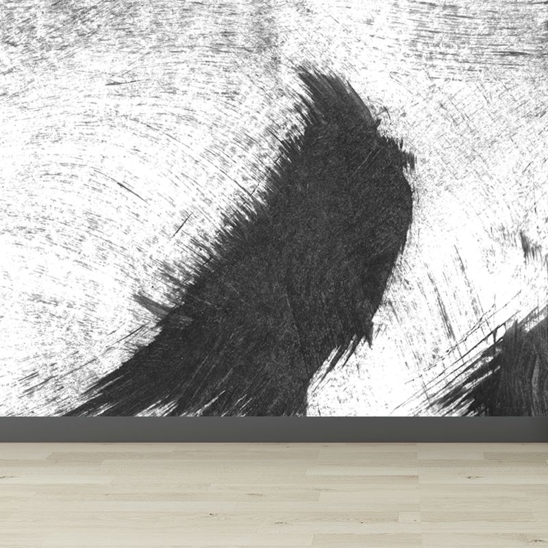 Non-Woven Decorative Wall Mural Modern Brush Stroke Pattern Wall Covering for Living Room