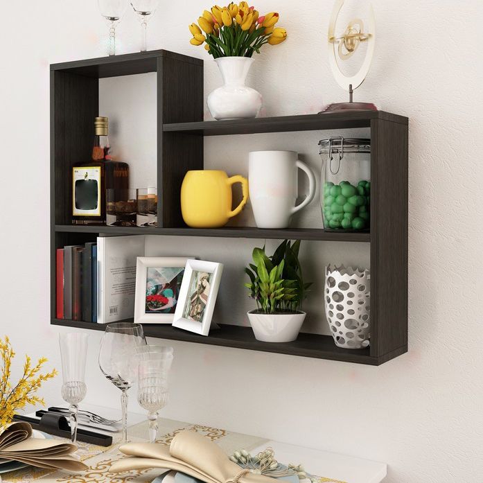 Scandinavian Manufactured Wood Floating Bookcase 23.6"H Bookcase