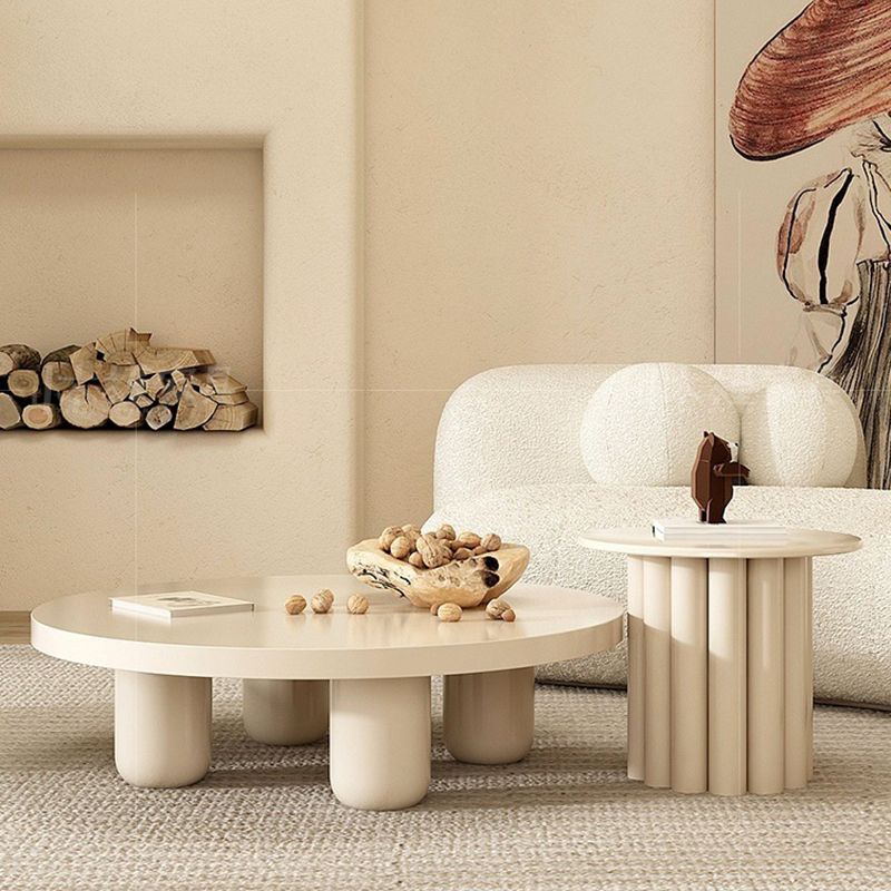Scandinavian Round Wooden Coffee Table 4 Legs /Pedestal Cocktail Table