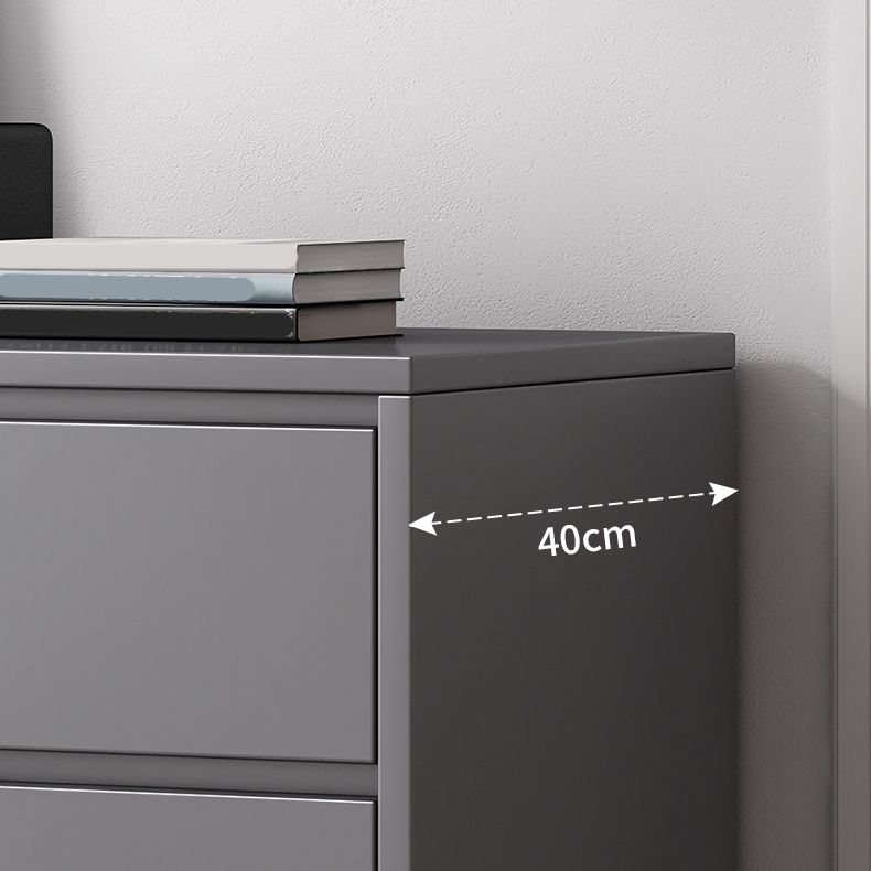 Contemporary Grey Rectangle Accent Chest with Drawers and Metal Legs