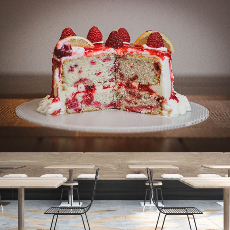 Contemporary Dessert Shop Wall Covering Moisture Resistant Mural, Personalized Size