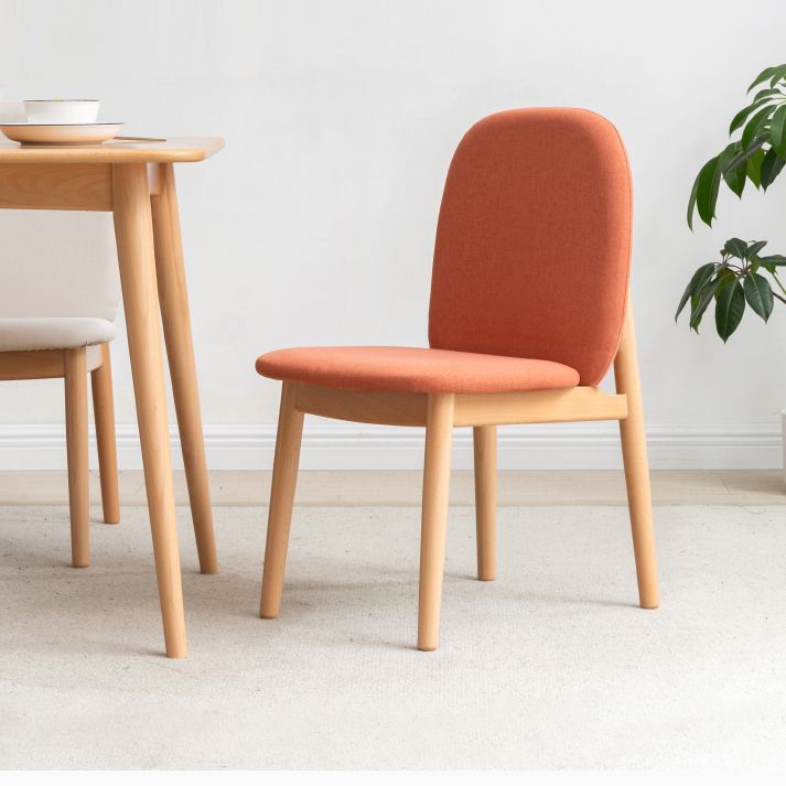Contemporary Solid Back Wood Armless Dining Chairs(Set of 1/2/4/6/8)