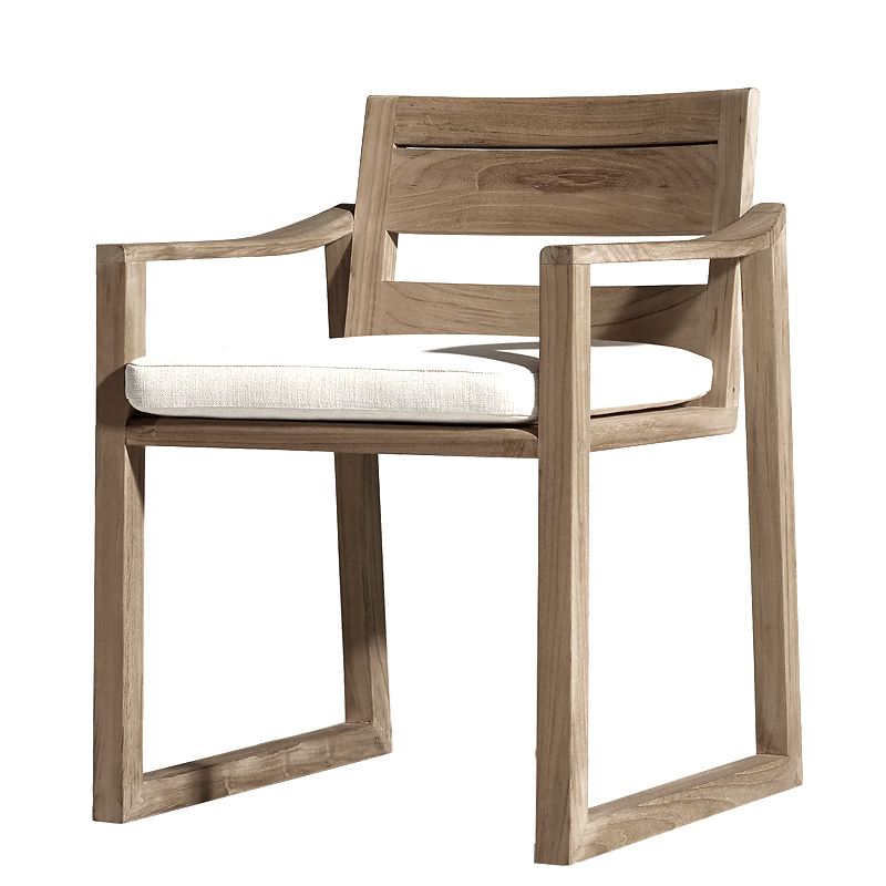 22" Wide Contemporary Outdoor Chair Solid Wood Patio Dining Chair