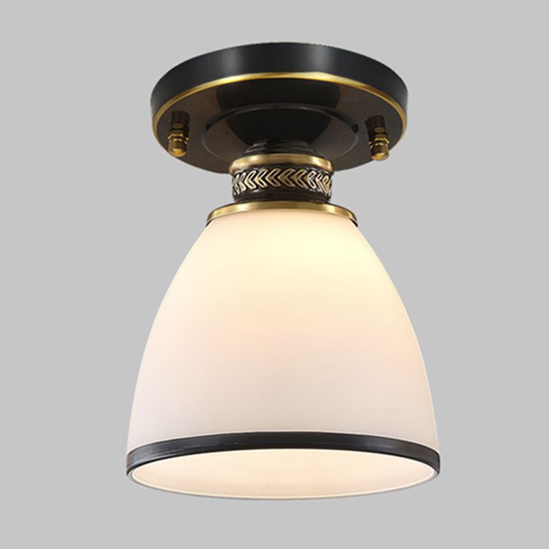 Simple Ceiling Lamp Modern Flush Mount Ceiling Light with Glass Shade for Bedroom