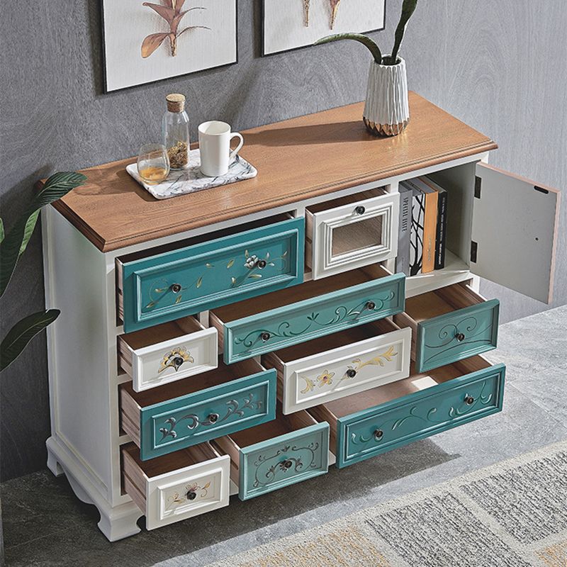 Nautical Bedroom Wooden Storage Chest Horizontal Chest with 10 Drawers