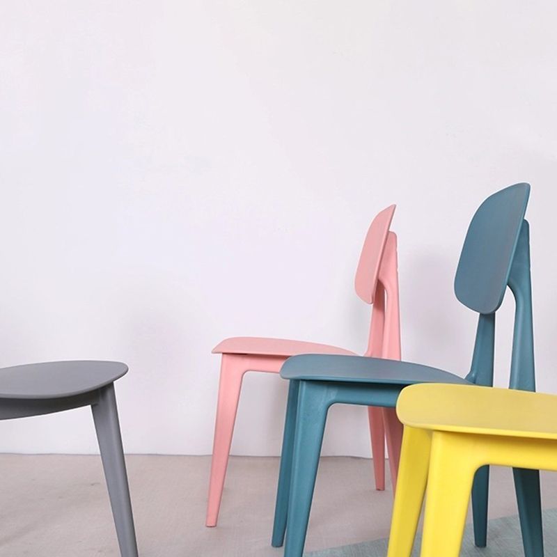 Scandinavian Open Back Dining Chair Plastic Armless Dining Side Chair