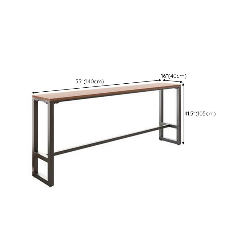 Modern 41.3"H Bar Table Rectangular Wooden Top Table for Bar