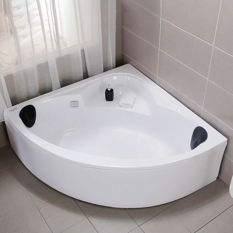 Acrylic Corner Soaking Bathtub Antique Finish Back to Wall Bath Tub
