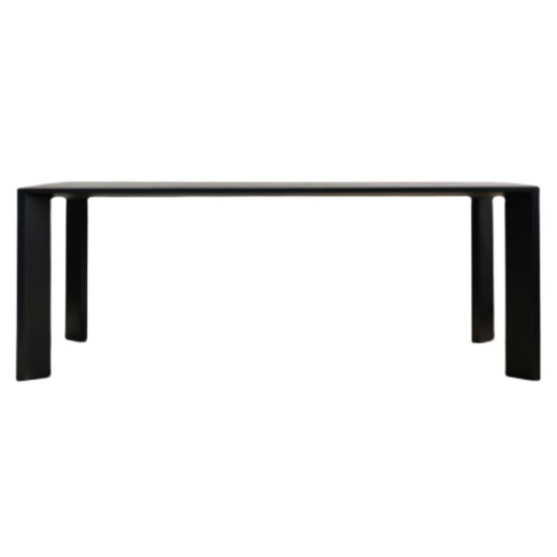 Mesa moderna de madera de fresno en negro para mesa de comedor rectangular de restaurante con 4 patas