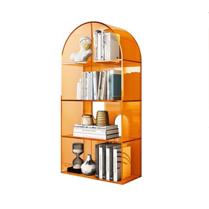 Contemporary Open Back Bookshelf Acrylic Shelf Bookcase with Shelves