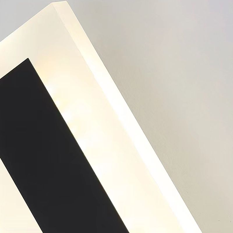 Metal Linear Shape Wall Sconces Modern 1 Light Wall Mount Light Fixture in Black