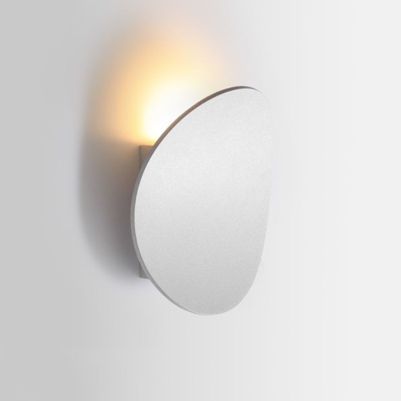 Oval Shade Metal Wall Sconce Modern Style Single Light Wall Mount Lighting