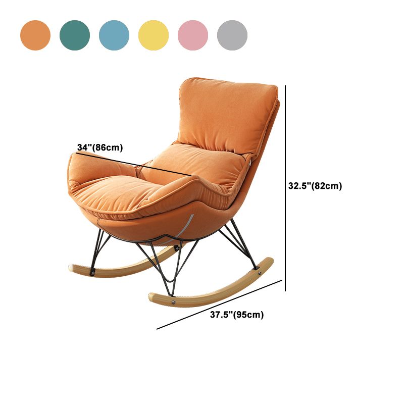 Solid Wood Rocking Chair Contemporary Rocker Chair with Padded Seat