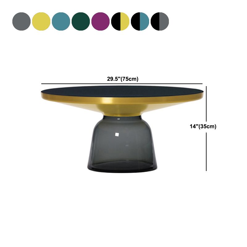 Glass Top End Table Modern Pedestal Sofa Side Table for Living Room