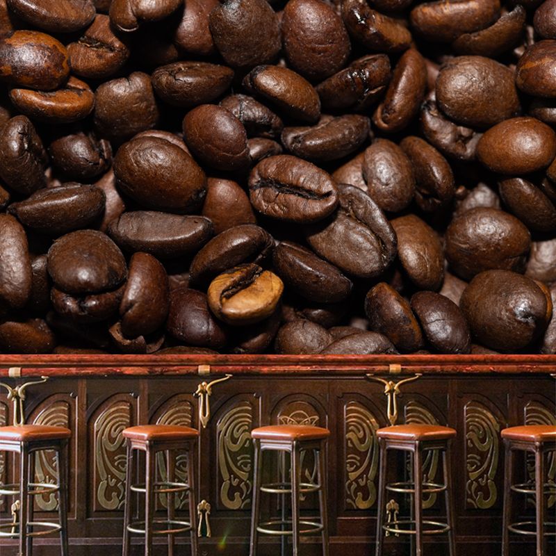 Minimalism Style Coffee Bean Mildew Resistant Coffee Shop Wall Covering