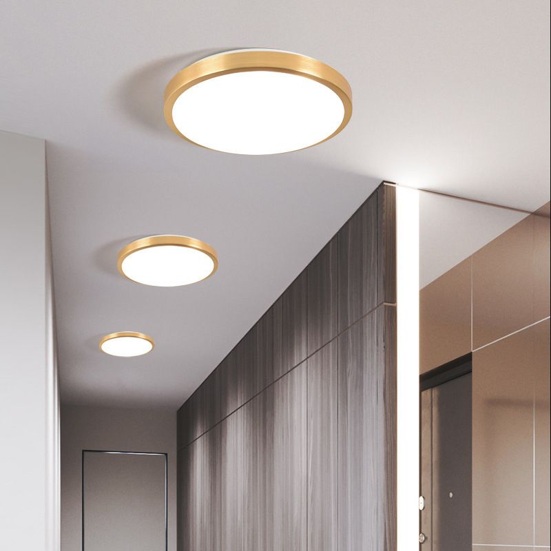 Moderne eenvoudige LED-plafondlamp aluminium ronde inbouwmontage voor gang
