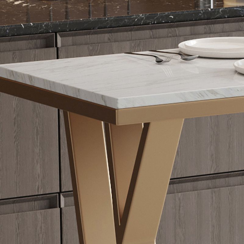 Glam Bar Table Set 1/2/5 Pieces Rectangle Bar Table with Metal High Stools for Kitchen