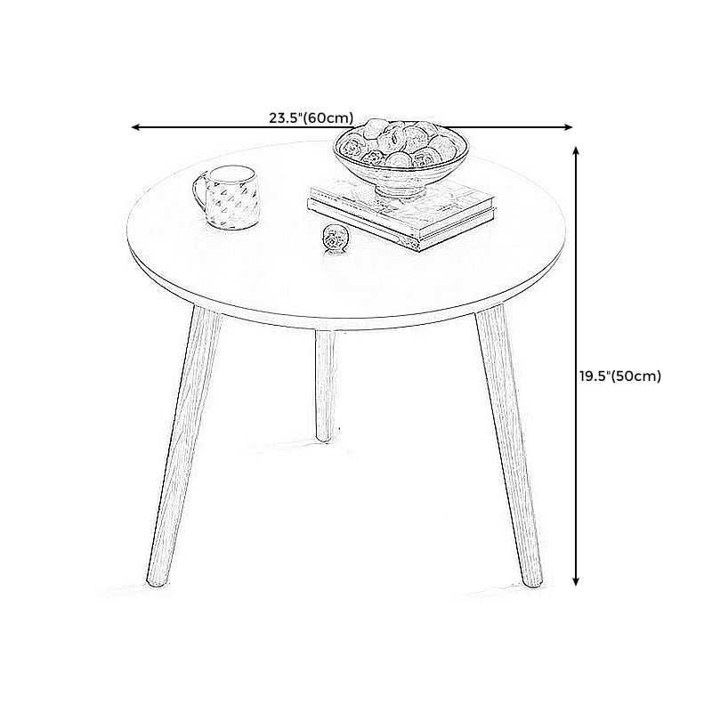 Scandinavian 3 Legs End Table Dia 15.7"/19.7"/23.6" Round Wood Side Table
