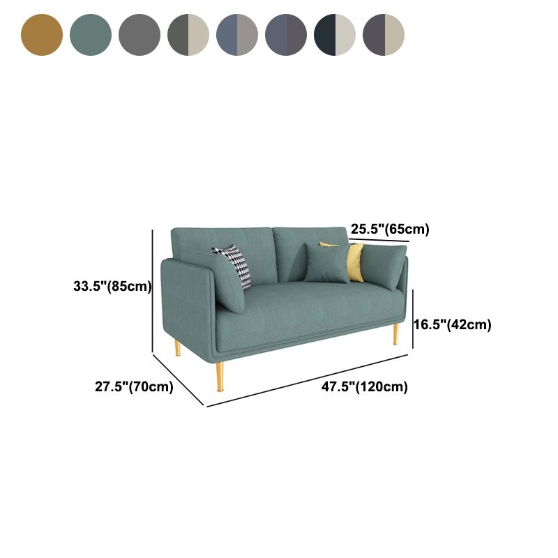 Glam Cushions Pillow Top Arm Faux Leather Stationary Sofa for Living Room