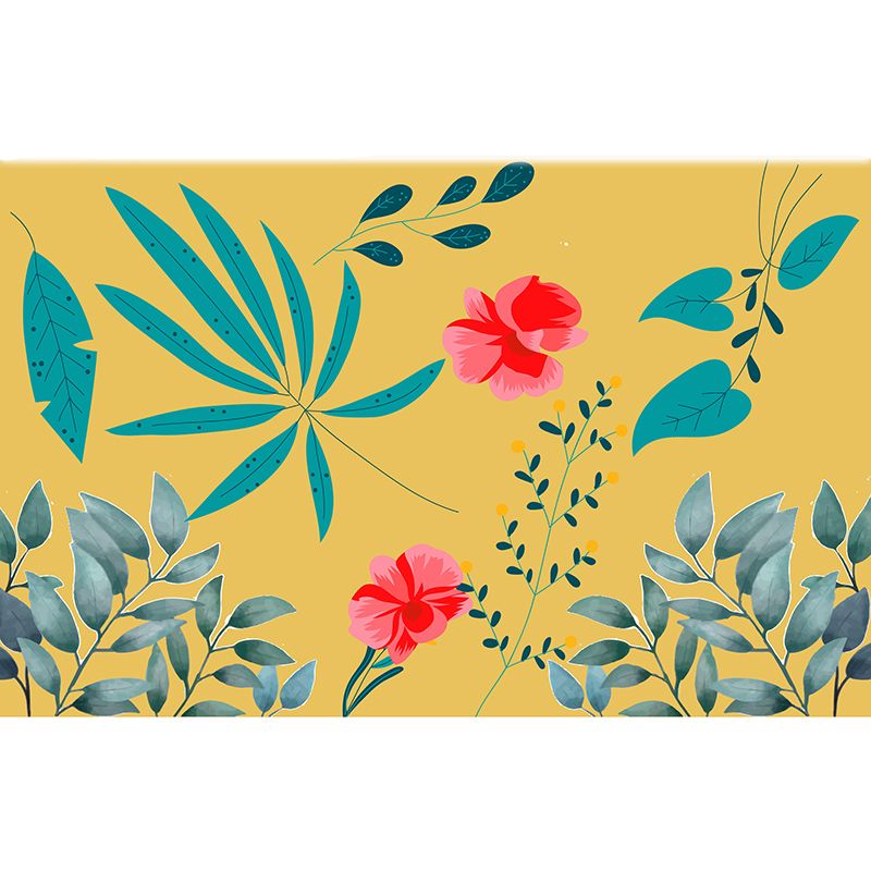 Bright Color Tropical Plants Mural Decorative Wallpaper for Kitchen