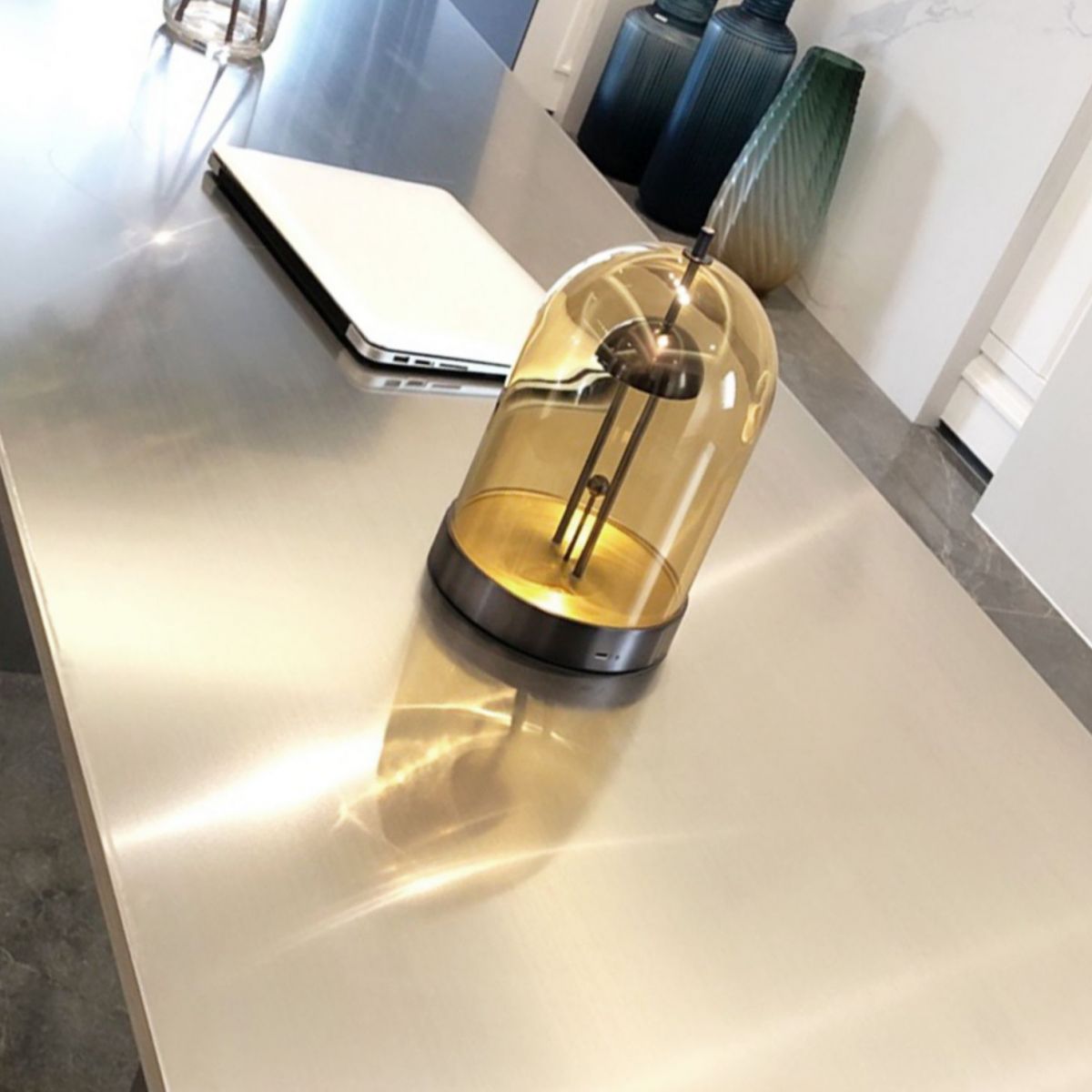 Stainless Steel Dining Table Rectangle Modern Dinner Table for Dining Room