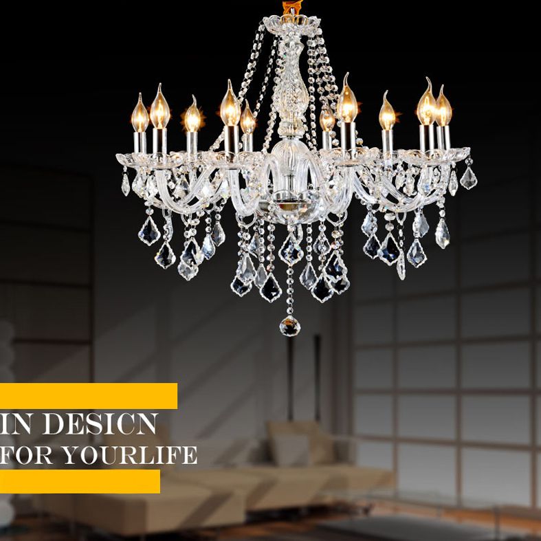 Lámpara de araña de velas iluminación de vidrio tradicional iluminación para restaurante