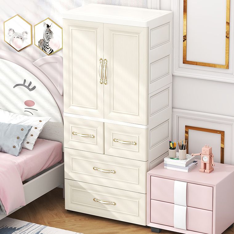 Modern Style Plastic Wardrobe Cloth Rod Included Wardrobe Closet