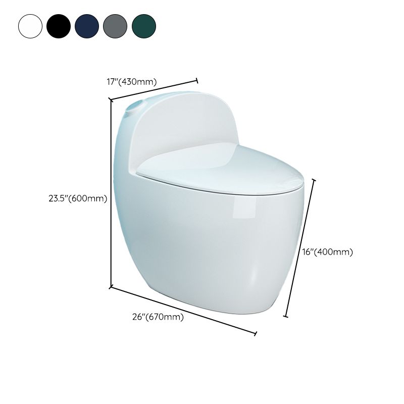 Floor Mount Flush Toilet Concealed Tank Modern One-Piece Toilet with Slow Close Seat