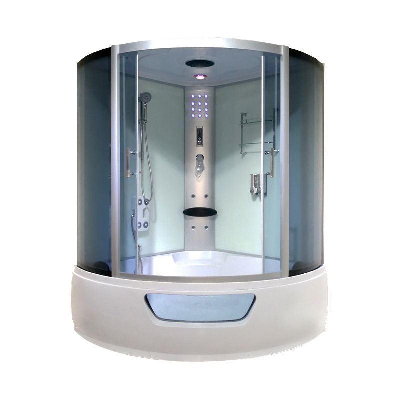 Round Double Sliding Shower Stall Full Frame Tempered Glass Shower Room