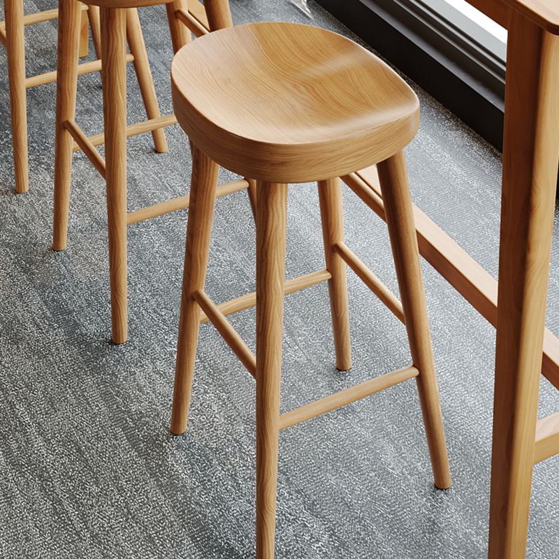 Solid Wood Bar Height Table Natural Rectangle Counter Height Table