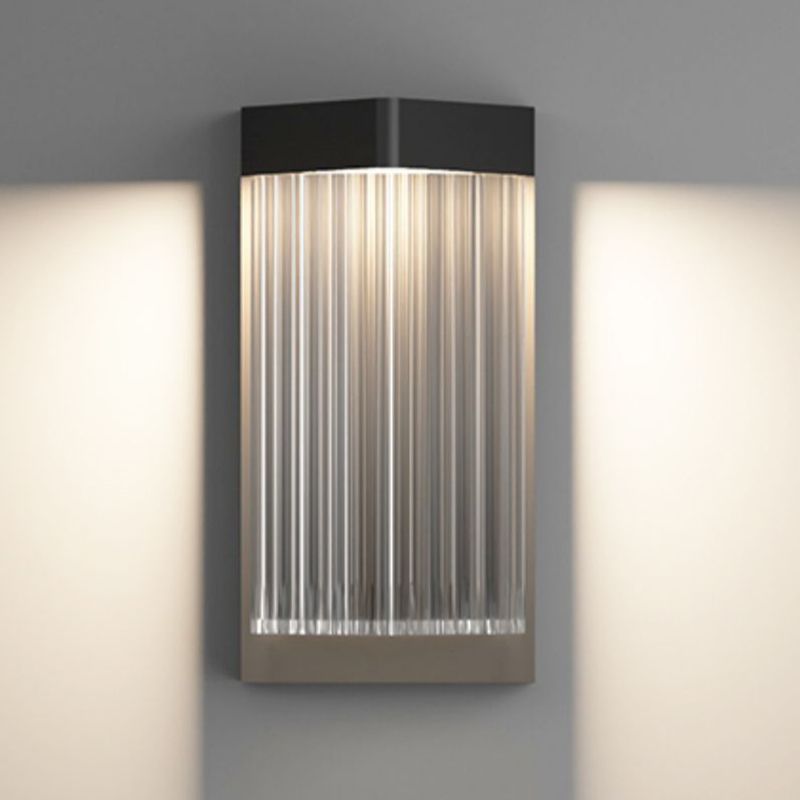 Simple Wall Sconce Black Outdoor Wall Light Fixture with Acrylic