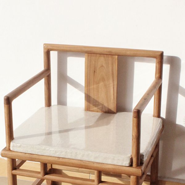 Traditional Style Brown Dining Chair Solid Wood Arm Chair for Home